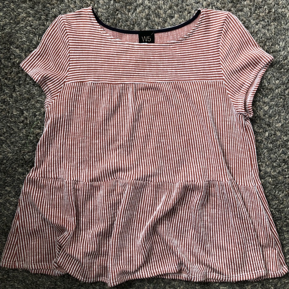 Women’s Striped Baby Doll Top - XL